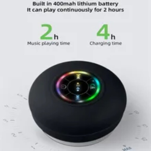 BTS-07 LED Colorful Light IPX4 Waterproof Wireless Bluetooth Speaker - Picture 2 of 8